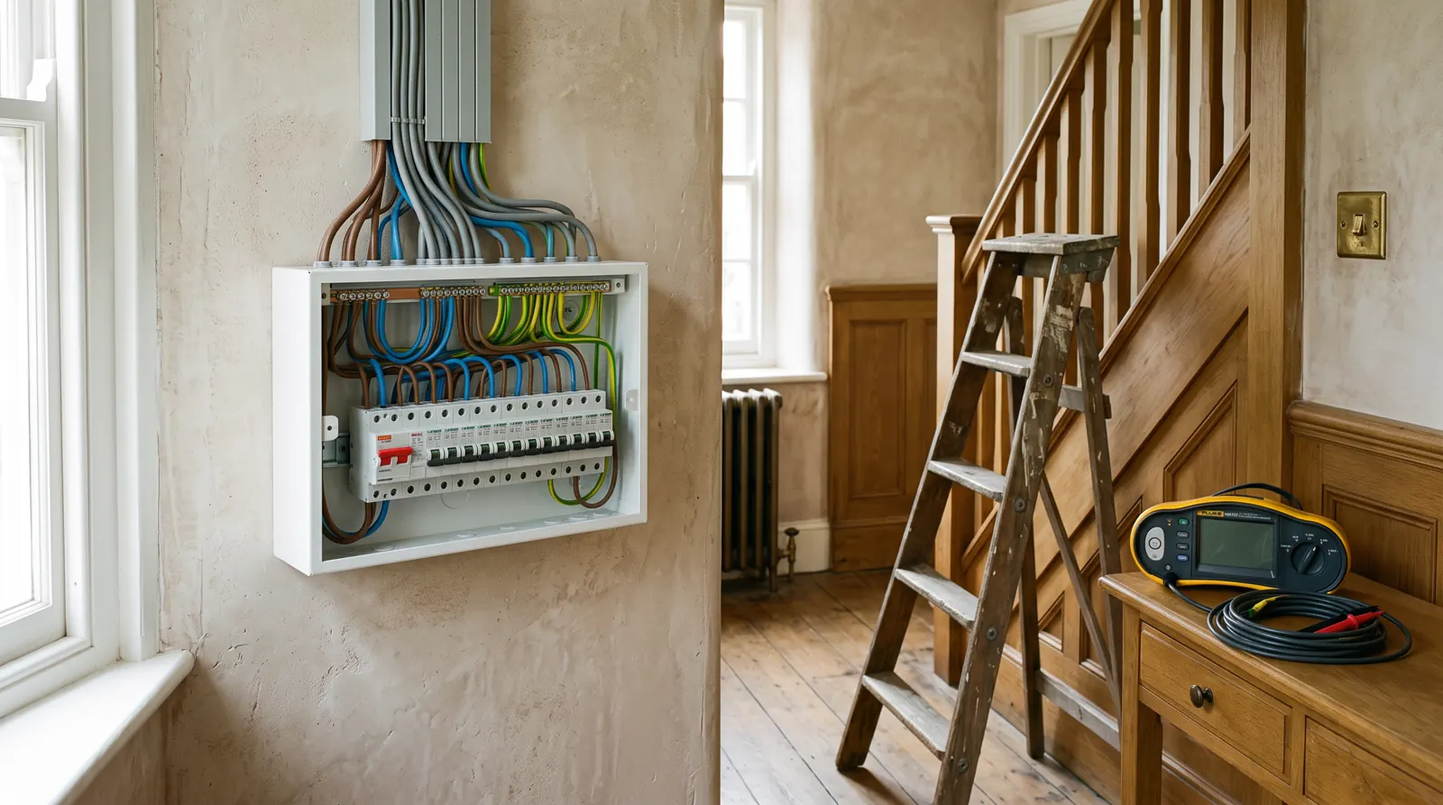Newly installed consumer unit with RCBO protection in a Kent home